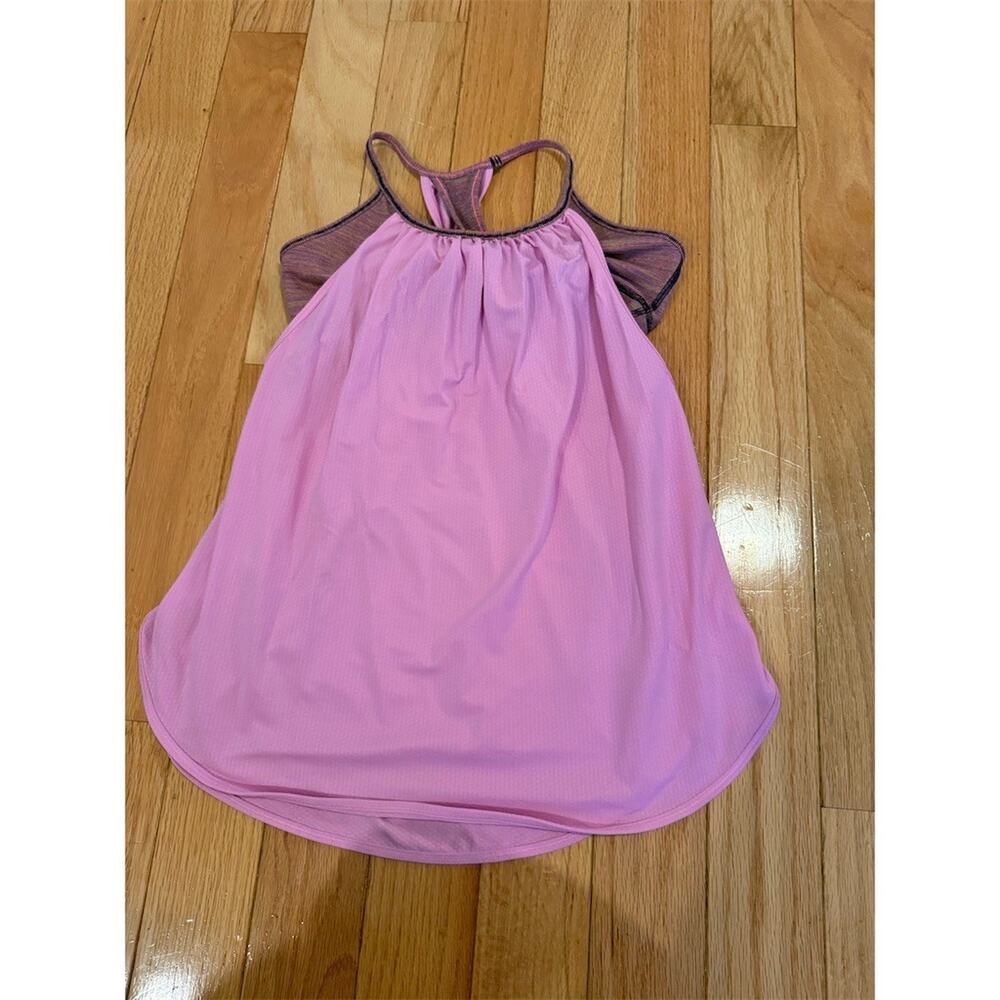Lululemon Tuck Me In Tank Top Womens Size 8 Pink Built-In Bra Racerback